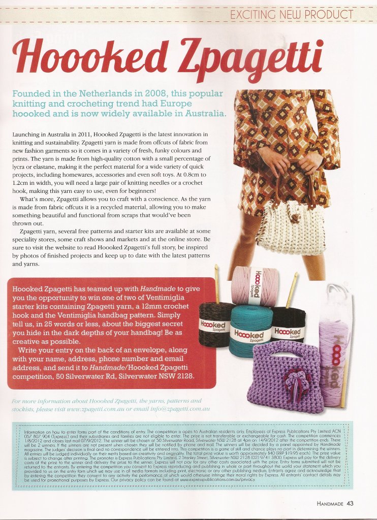  Zpagetti Chunky Yarn, by Hoooked, featured in Handmade Magazine 